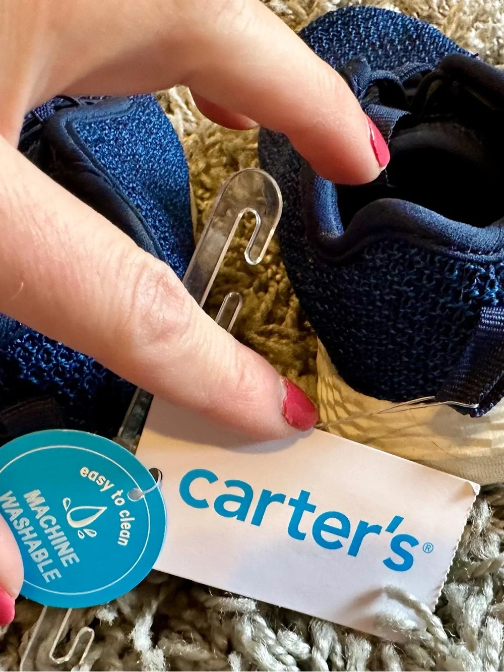 Carter's Deep Blue Knit Slip-On Sneakers for Kids